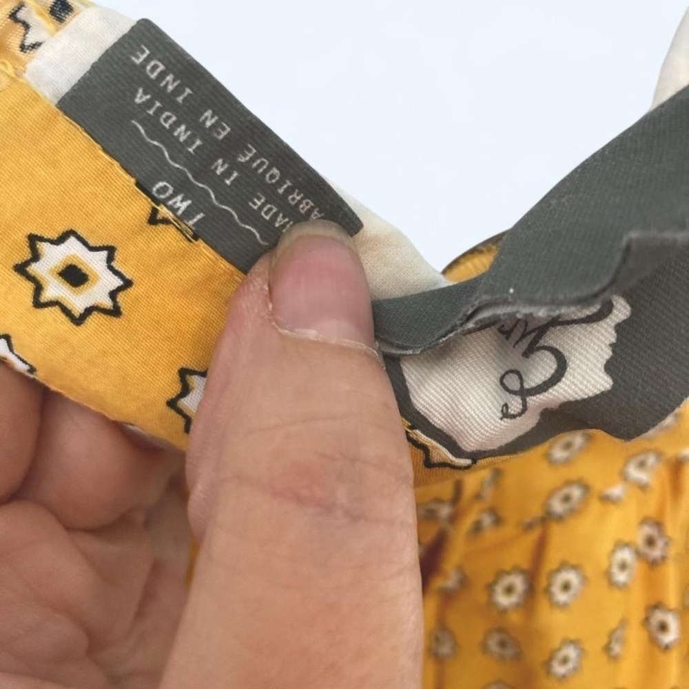 Anthropologie Girls of Savoy Yellow Patterned babydoll Sundress with pockets 2 - Picture 4 of 4